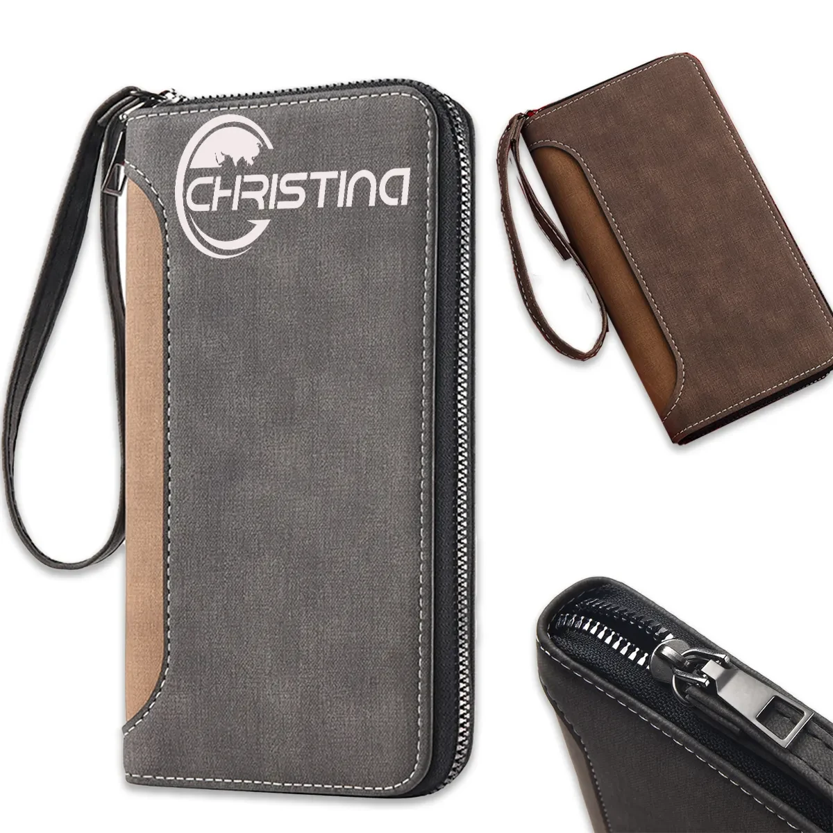 Multi-functional Anti-Aging Fashion Long Wallet With Zipper 1