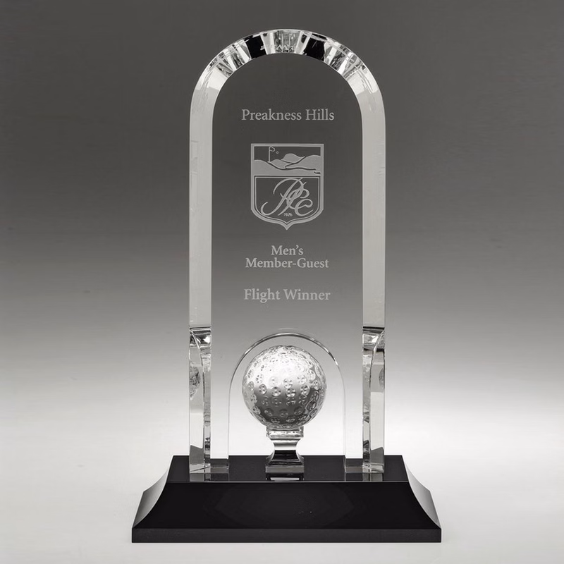 10" Crystal Award - Optima - Golf_D543CA