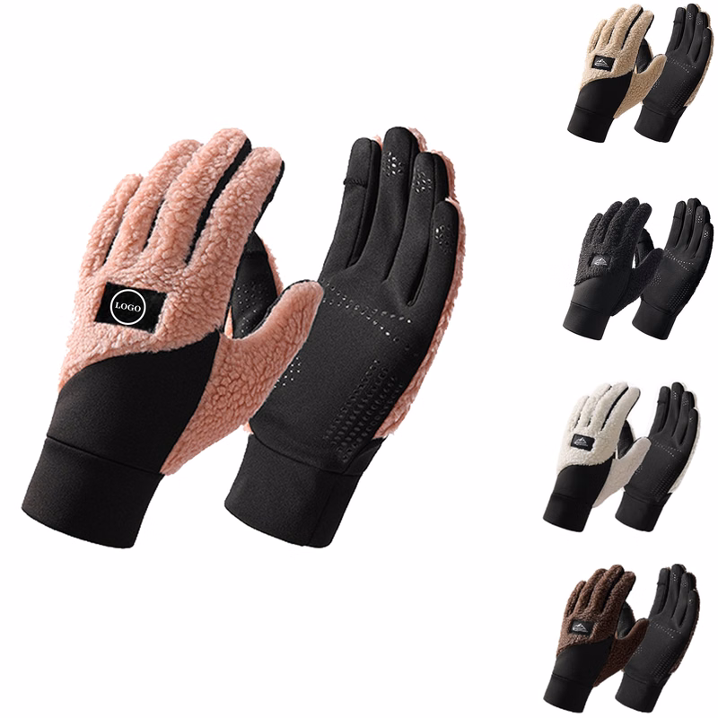 Warm Fleece Touchscreen Gloves with Anti-Slip Design