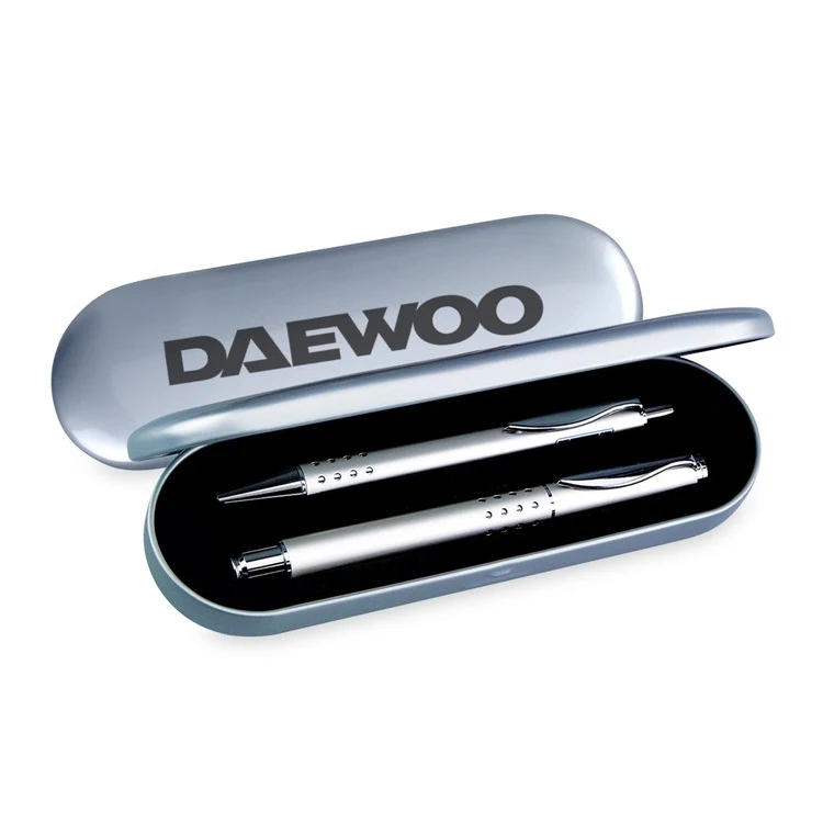 Oval Metal flip Dual Case - Imprinted 1