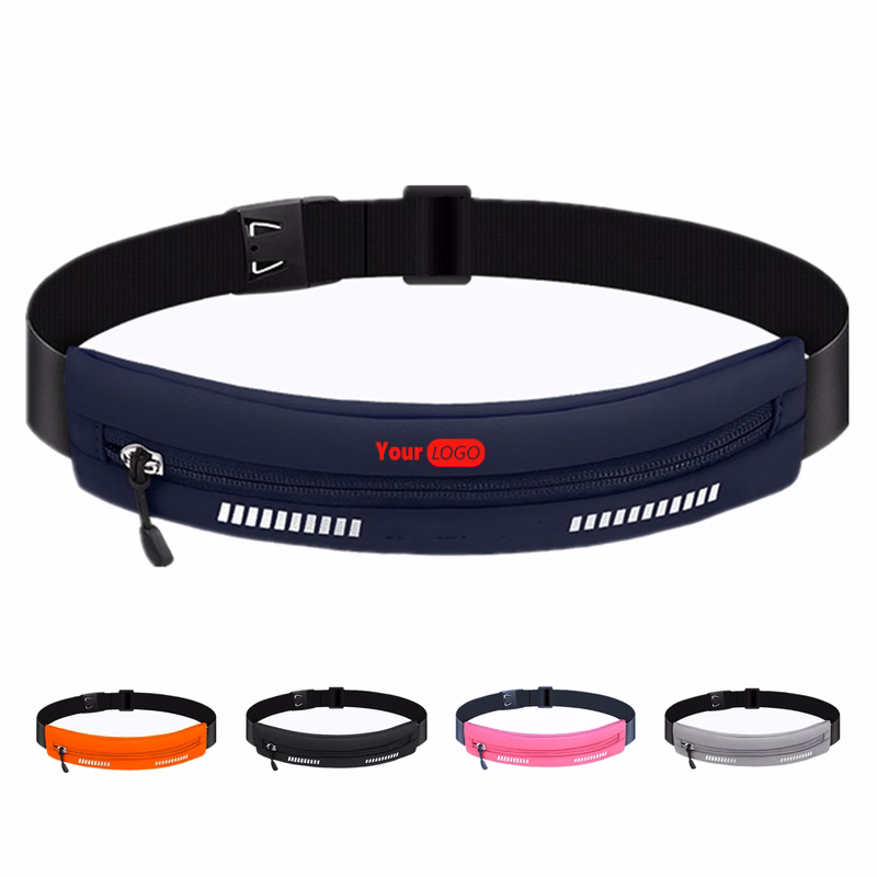 Adjustable Running Belt with Zipper, Waterproof Waist Bag, Reflective Design