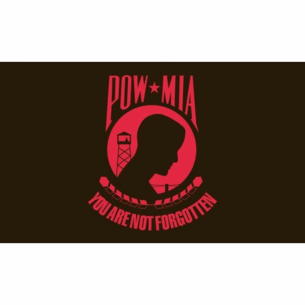 POW MIA Flag ePoly  Red-Black