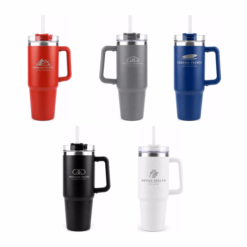 Endura 30 oz Double Wall Stainless Steel Vacuum Mug & Straw Lid with Twist Closure, Gift Box Packing
