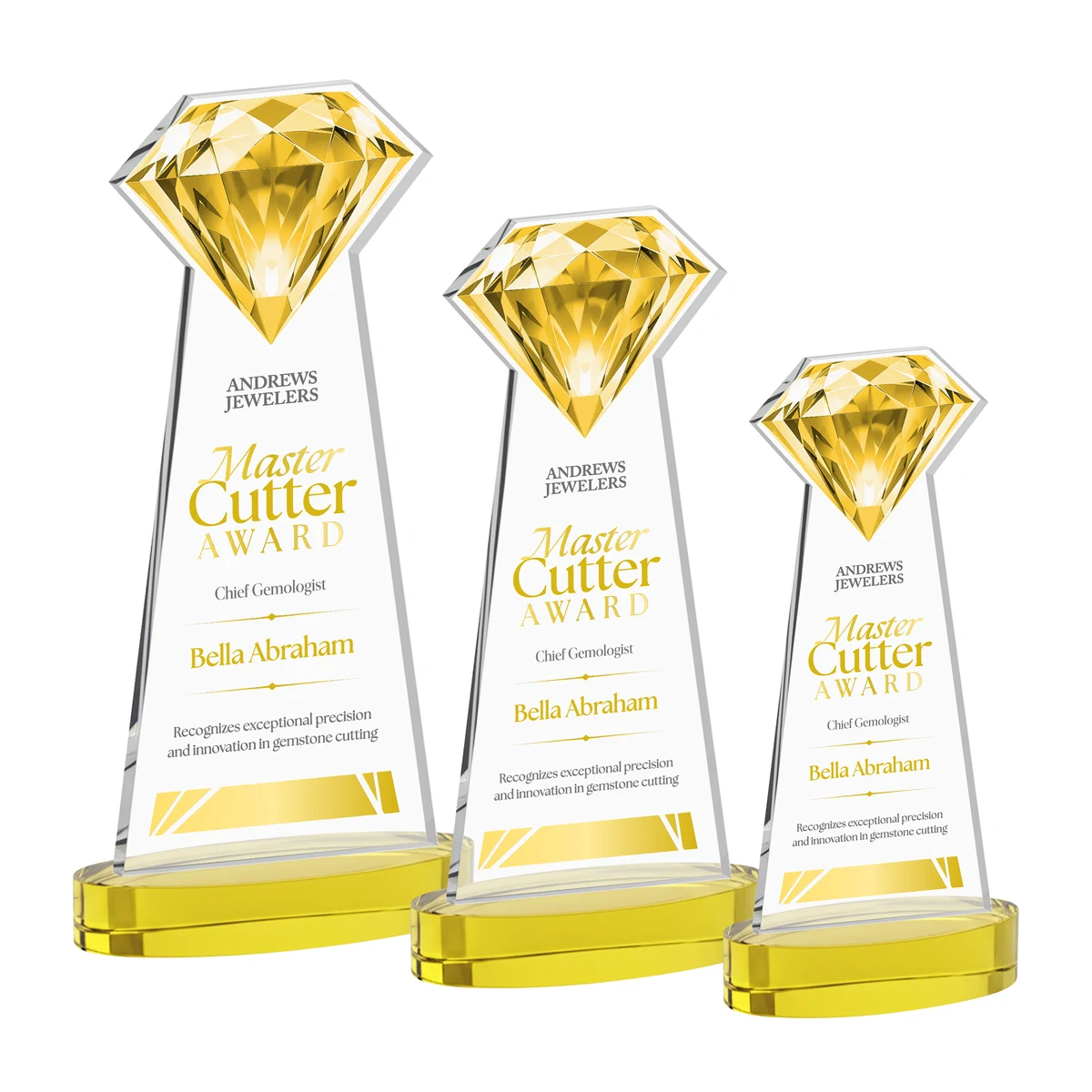 Gemstone VividPrint™ Award on Alberton Base - Gold 1