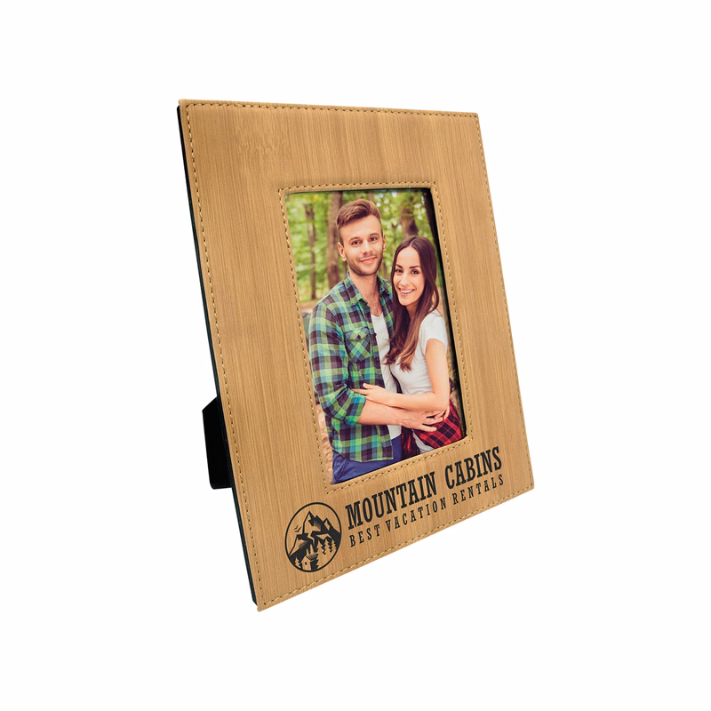 4" x 6" Bamboo Leatherette Photo Frame