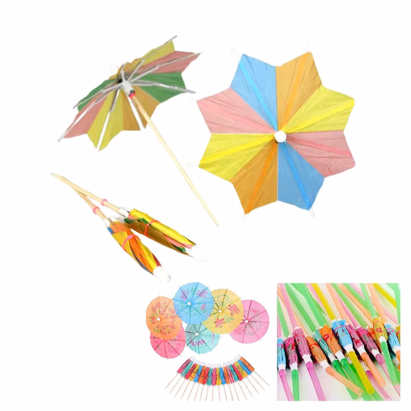 Paper Cocktail Umbrella Picks for Party Drinks