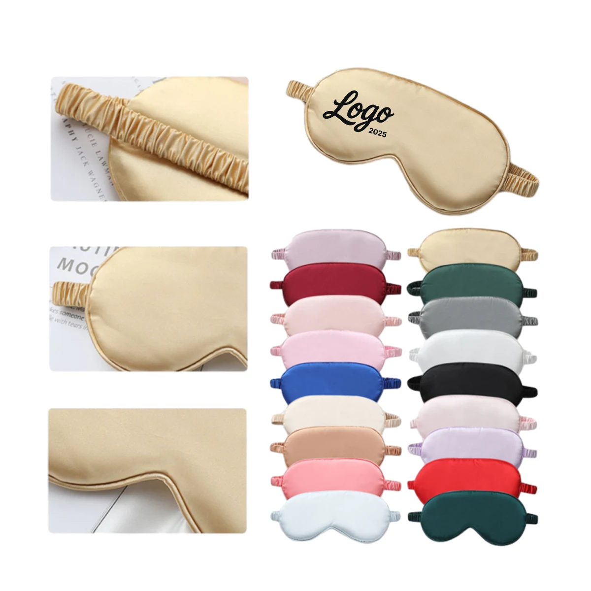 Customizable Imitation Silk Sleep Mask In Multiple Colors 1