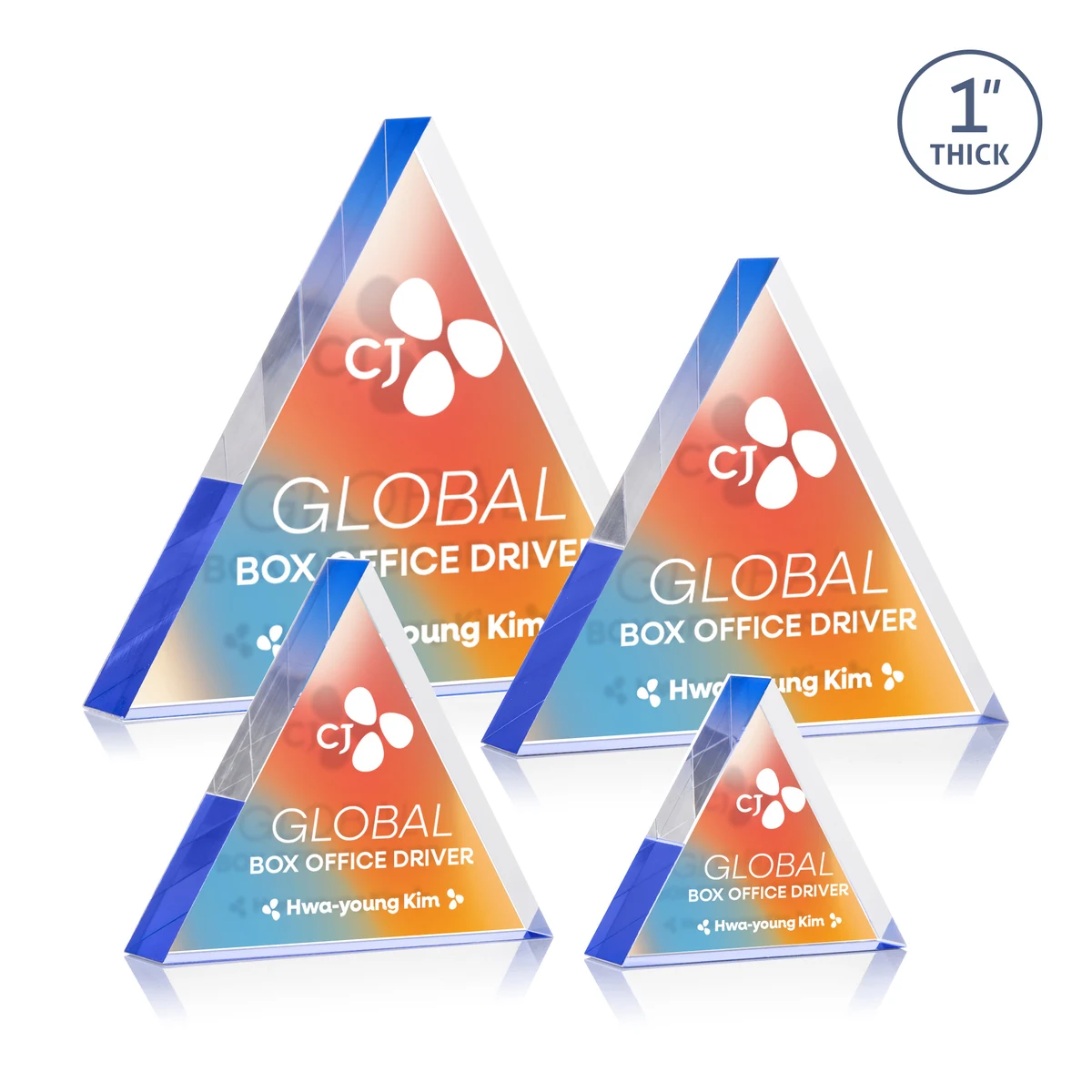Spartan Triangle VividPrint™ Double Sided Award - Blue 1