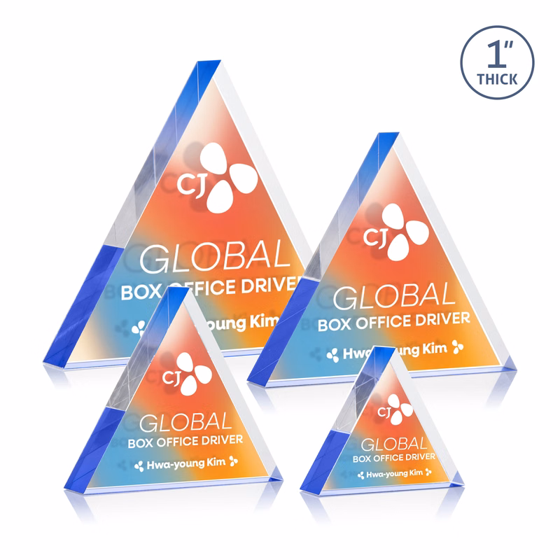 Spartan Triangle VividPrint™ Double Sided Award - Blue