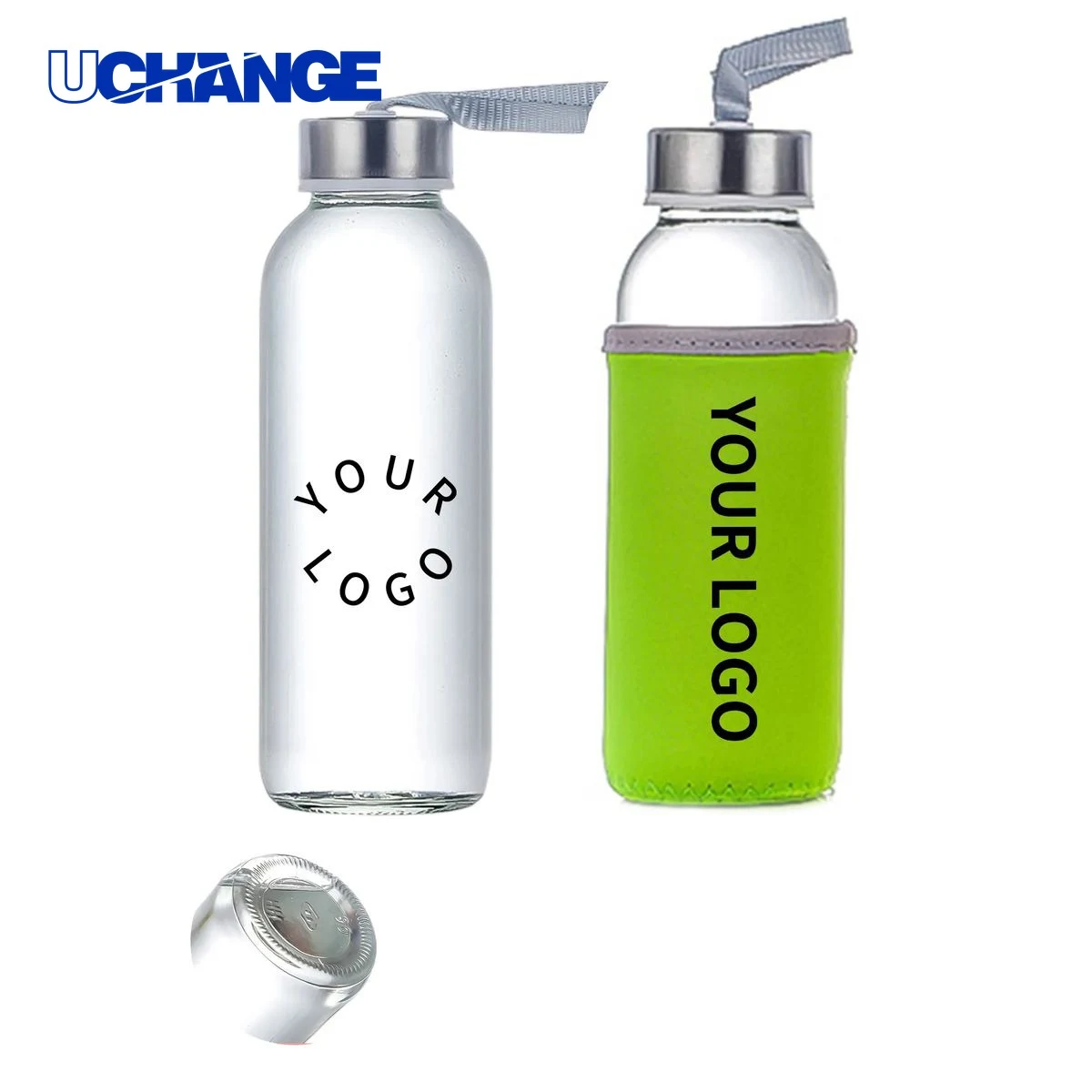 Glass Water Container Drinkware with Portable Lanyard 1