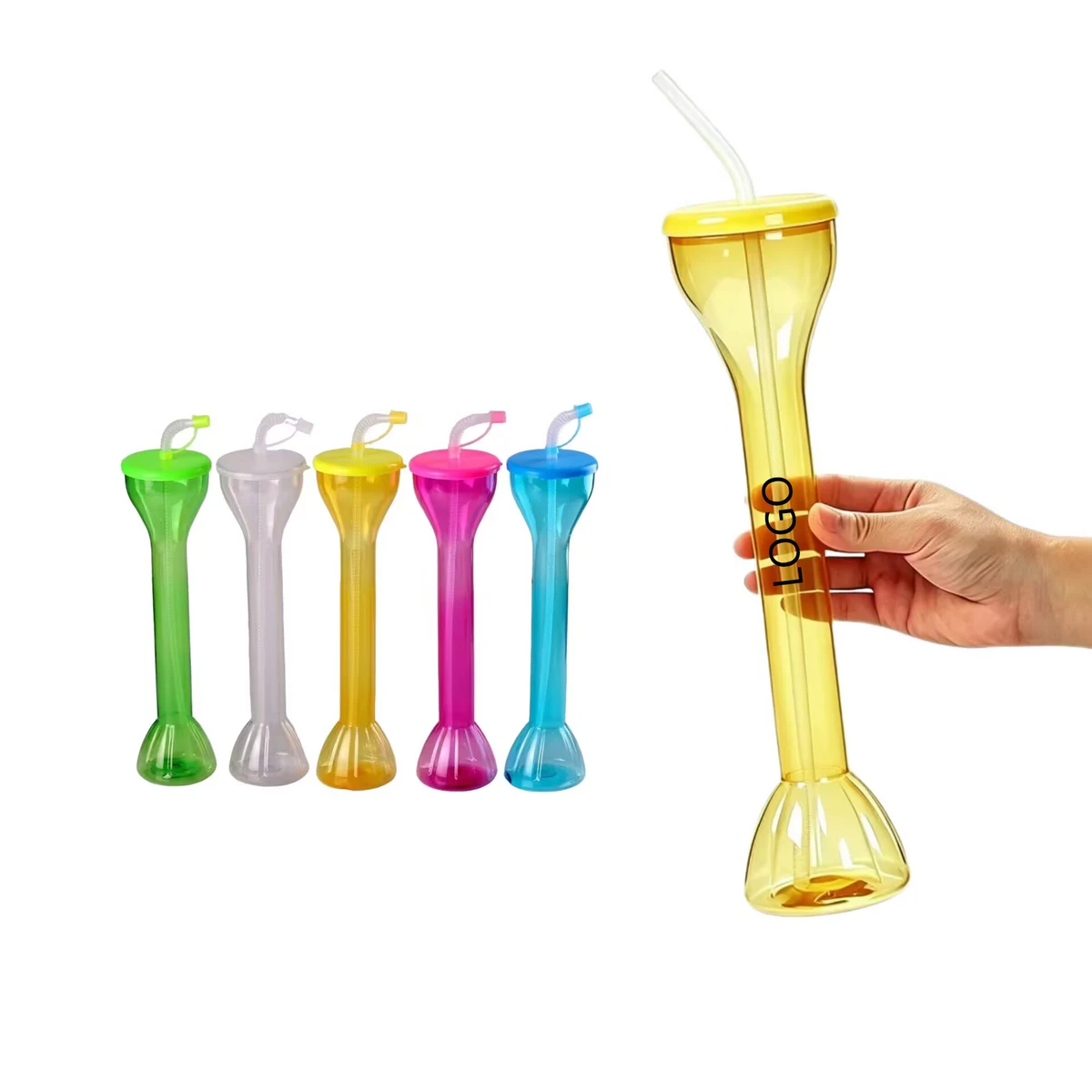 Dumbbell Shaped PET Water Cup For Fitness Daily Hydration 1