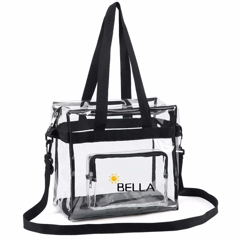 Clear Tote Bag With Handles & Adjustable Strap