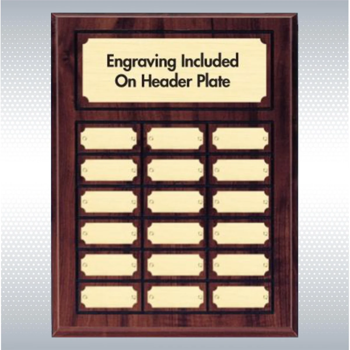 Perpetual Cherry Finish Plaque W/ 18 Plates (12" X 15.5") 1