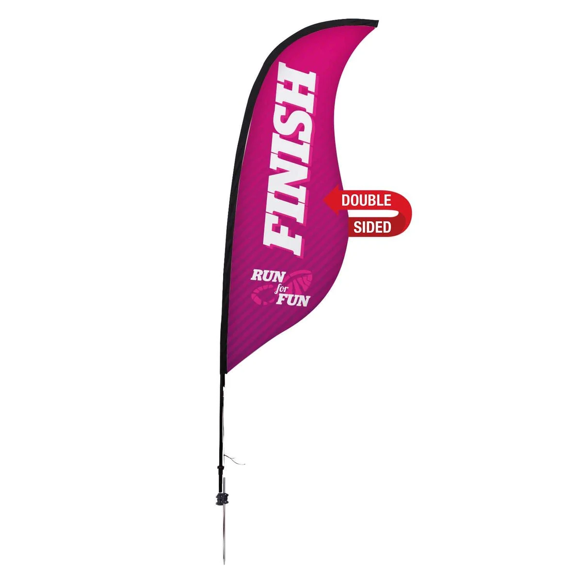 9' Premium Sabre Sail Sign Kit (Double-Sided with Ground Spike) 1