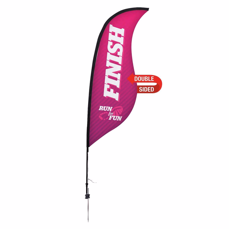9' Premium Sabre Sail Sign Kit (Double-Sided with Ground Spike)