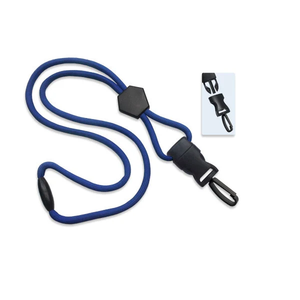 1/4" Blank Detachable Lanyard w/D-tach Plastic Swivel Hook (Royal Blue) 1