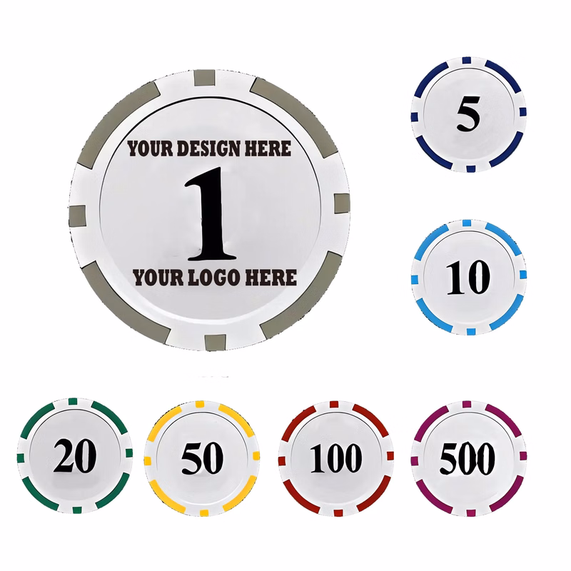 Eco-Friendly Striped Dice Poker Chips Casino Gameplay