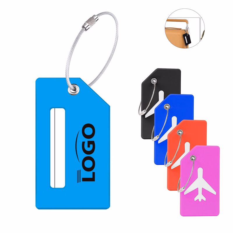 Silicone Luggage Tag with Durable Wire Loop
