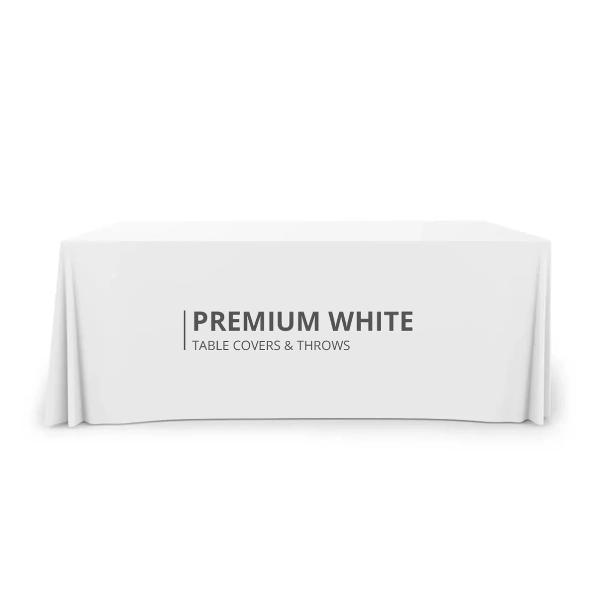 Premium White Table Covers & Throws - 4 Sided (8ft x 2.5ft) 1
