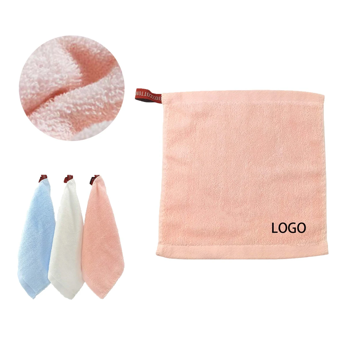 MOQ 50 Portable Cotton Square Towel 1