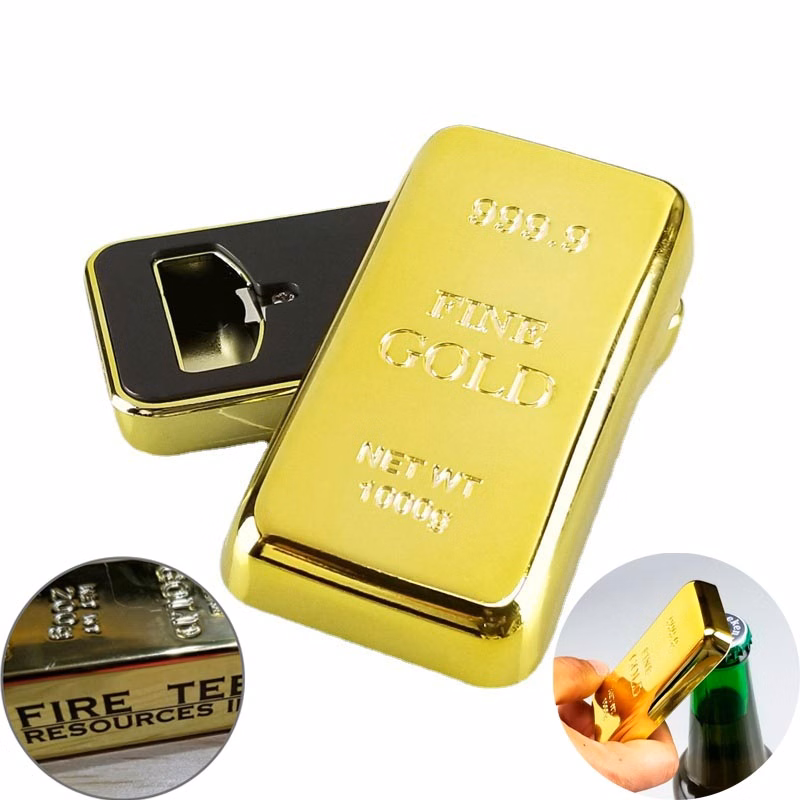 Gold Bar Magnet Bottle Opener