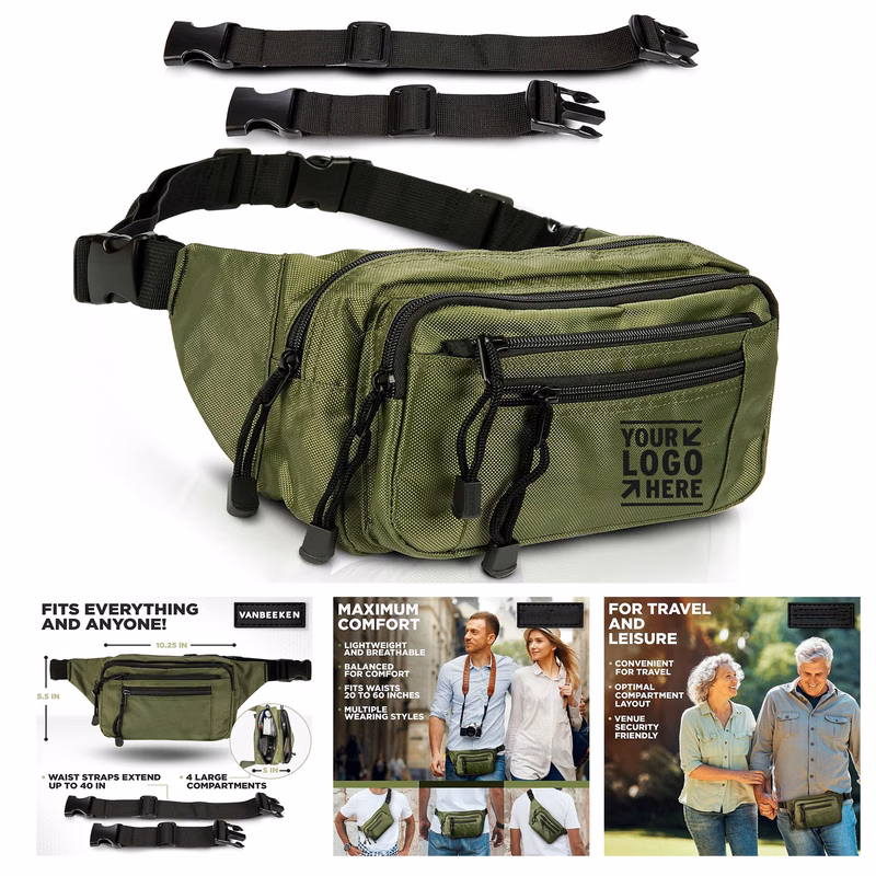 Men Women Waterproof Fanny Waist Hip Belt Army Pack Large Bum Bag