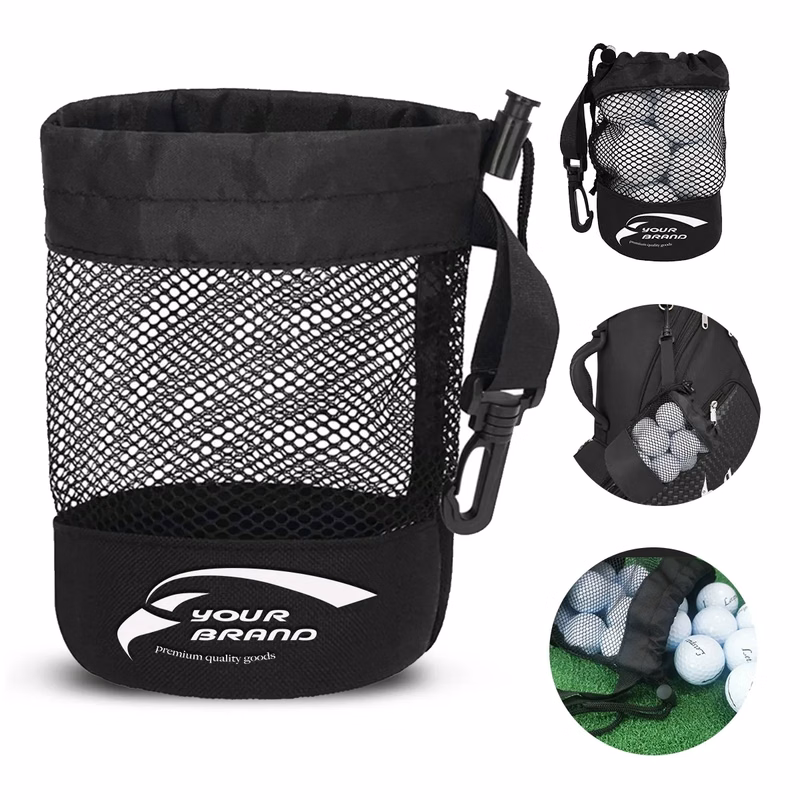 Versatile Golf Ball Carrying Bag with Drawstring Closure