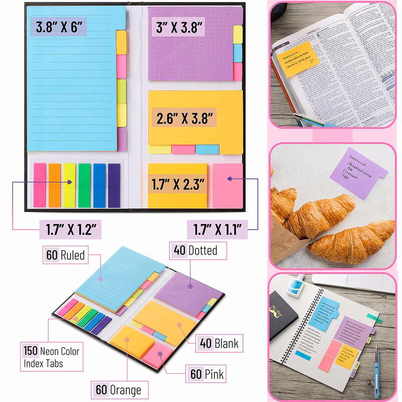 480 Pack Divider Sticky Notes Set