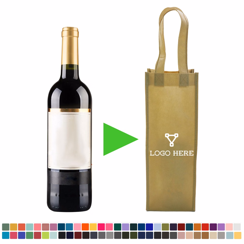Single Bottle Non-woven Wine Tote Bag For Party