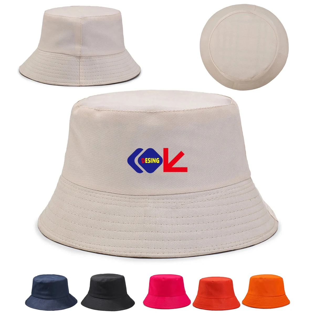 Embroidery 100% cotton Bucket Hat MOQ50PCS 1