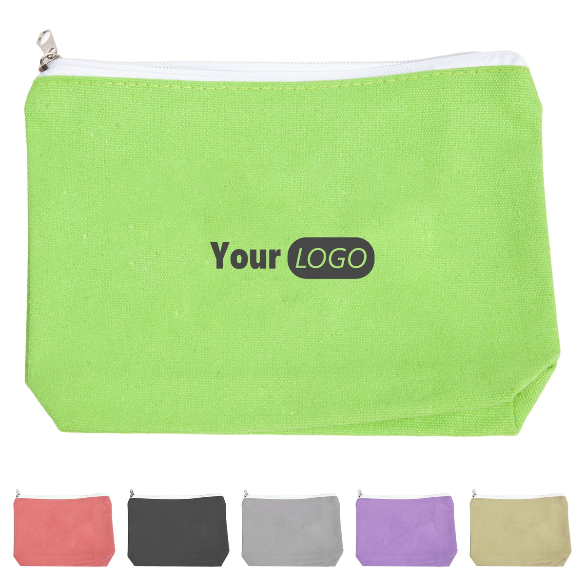 Canvas Eco-Friendly Zippered Bag For Sustainable Style And Storage, custom tote bag with logo imprint 1