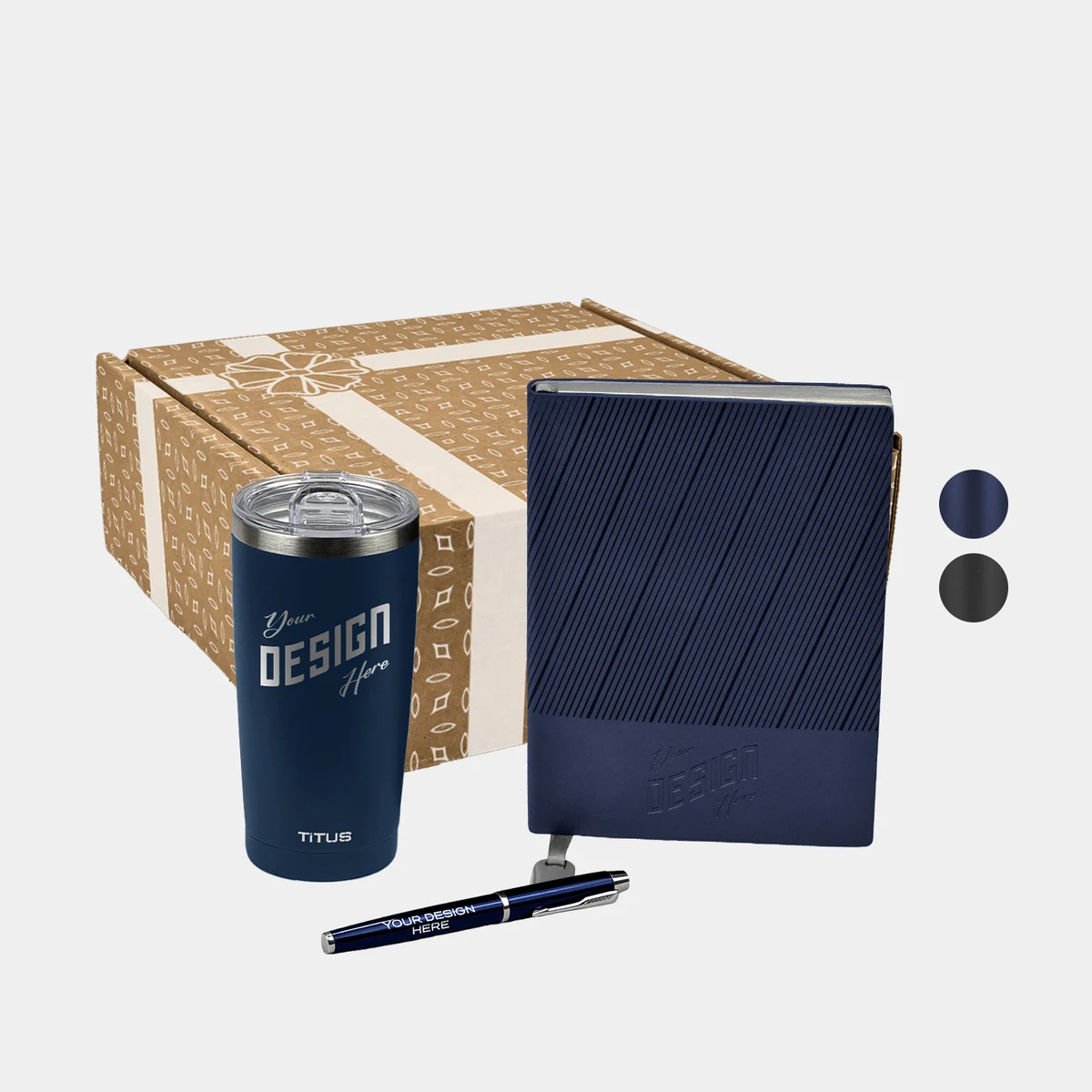 TiTUS® 20 oz Insulated Tumbler, Executive Corduroy Notebook & Pen Gift Set 1