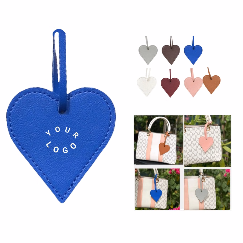 Durable PU Leather Heart Keychain for Bags or Keys