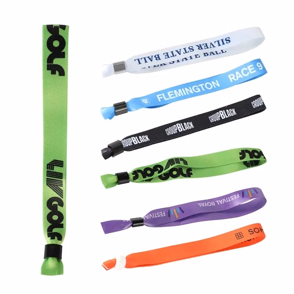 Custom Sublimated Fabric Event Wristband — Adjustable Security Access Control