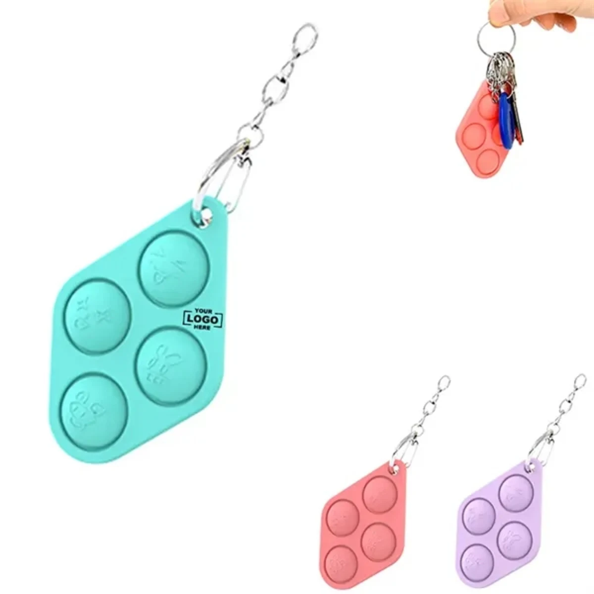 Silicone Stress Anxiety Relief Pop Toys With Keychain 1