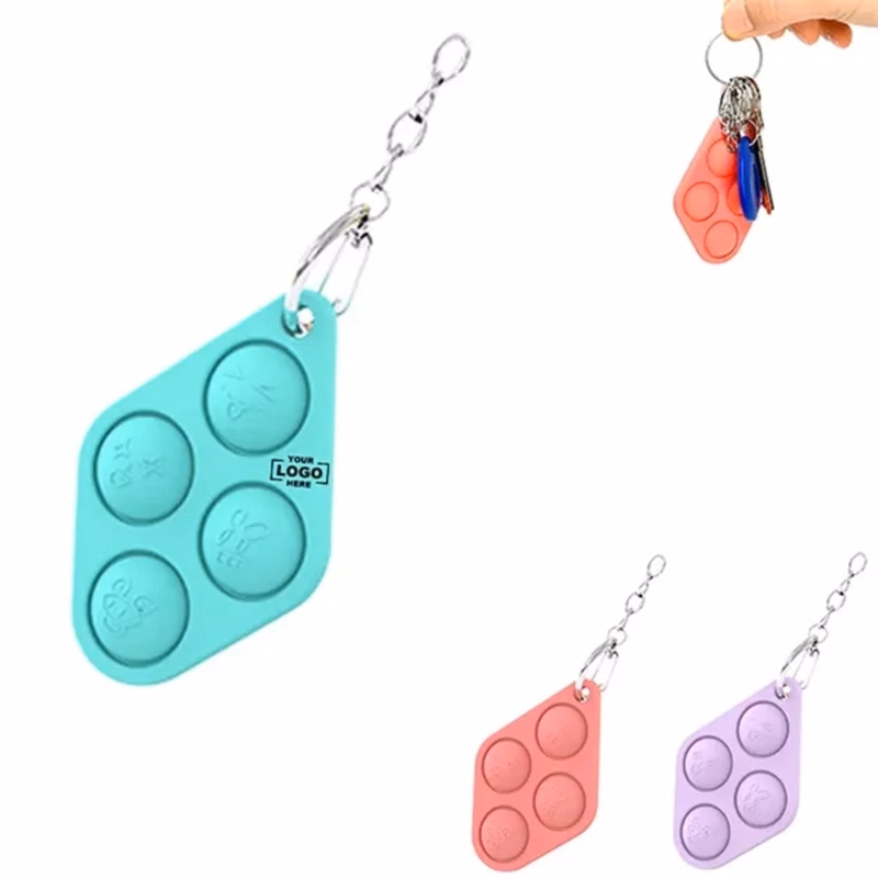 Silicone Stress Anxiety Relief Pop Toys With Keychain