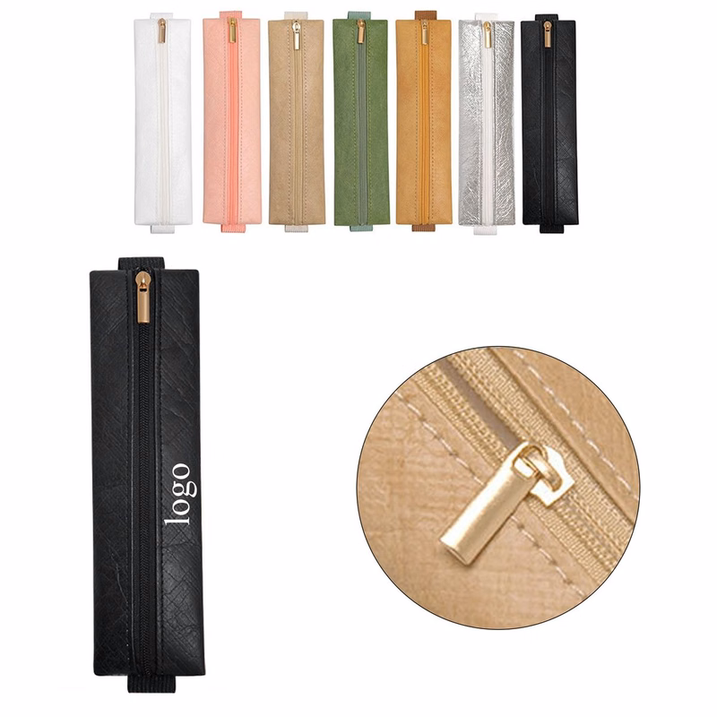 Blank Solid DIY Faux Leather Pencil Bag