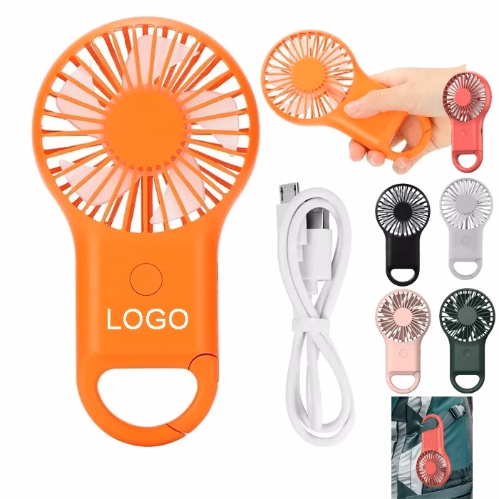 Rechargeable Handheld Fan with Carabiner