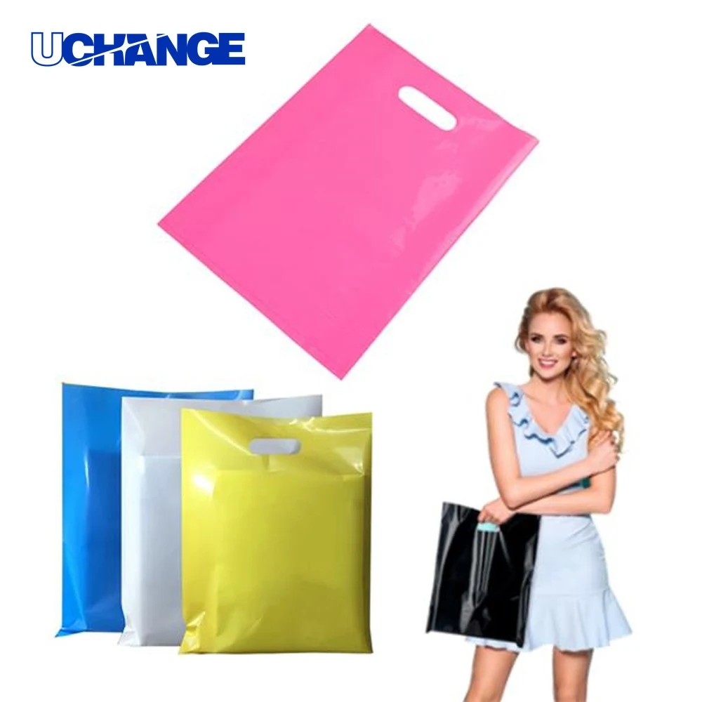 11.8"W x 15.75"H Die Cut Handle PE Shopping Bag 1