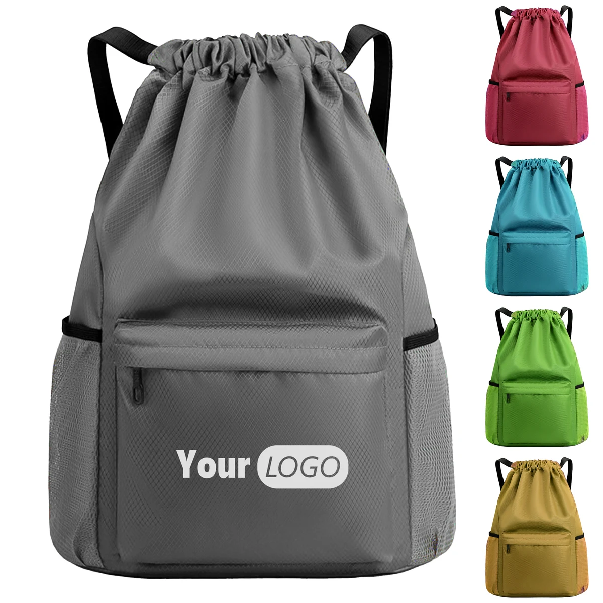 Polyester Large Capacity Custom Drawstring Bag 1