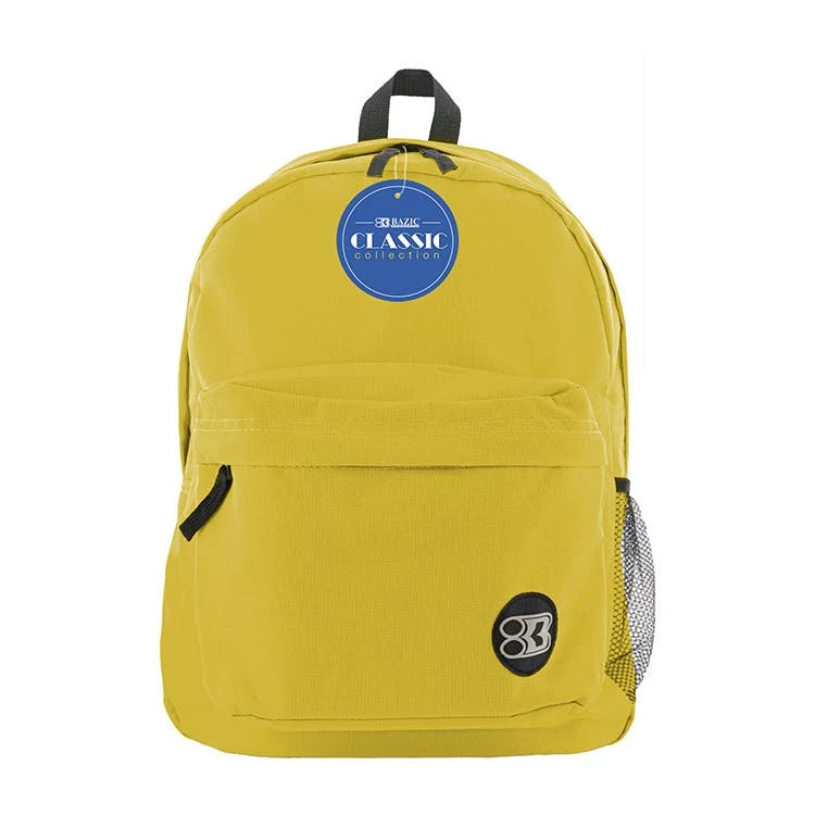 17" Classic Backpacks - Yellow Mesh Pocket 1