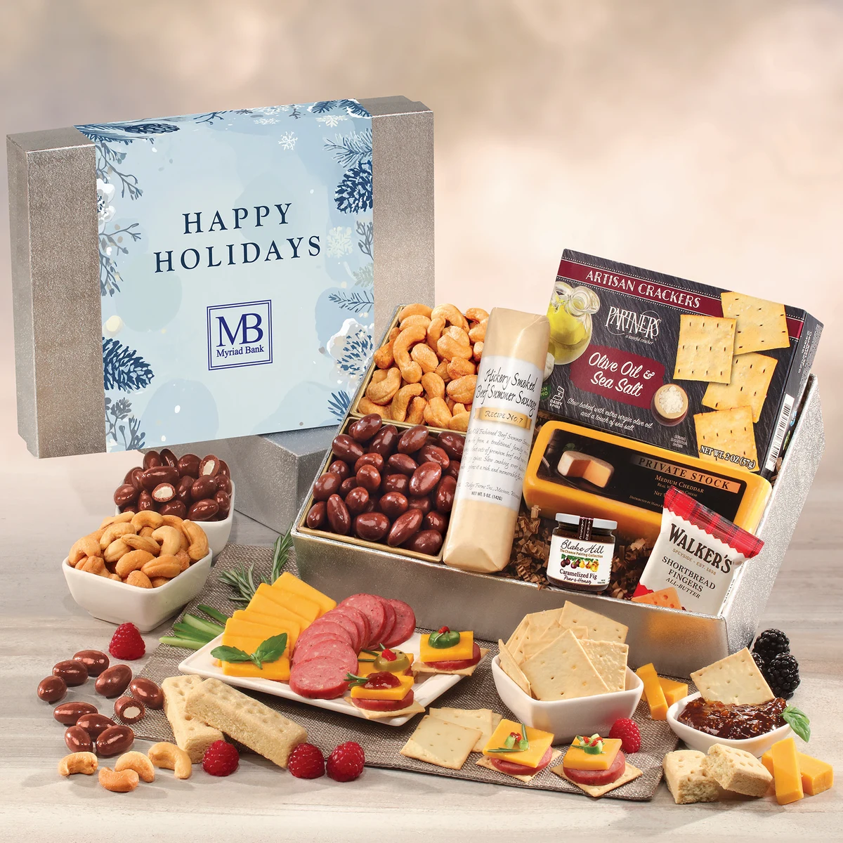 Snacking Smorgasbord with Happy Holidays Sleeve 1