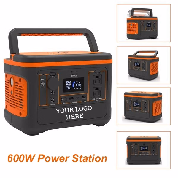600W Power Station w/  Wireless QI Charger & Foldable Handle