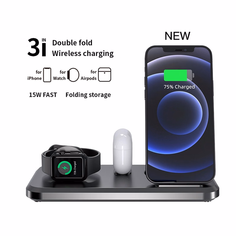 Portable 3 in 1 Charging Station Foldable Charger Stand