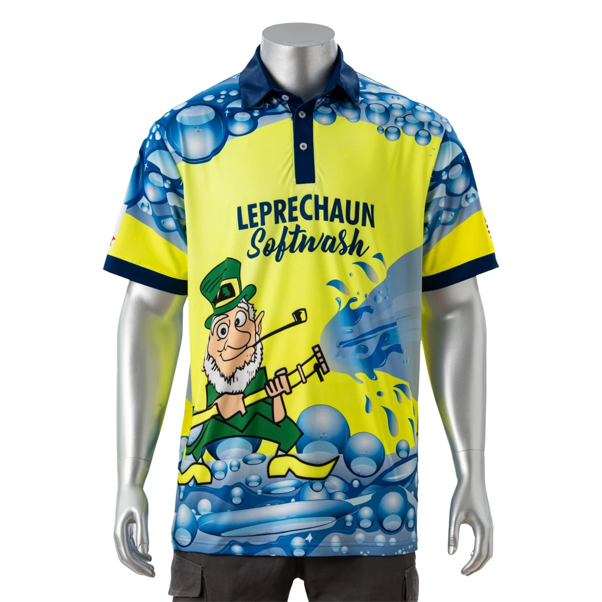 75D Milk Silk Fluorescent Digital Print Men's Polo - 5.3 oz 1