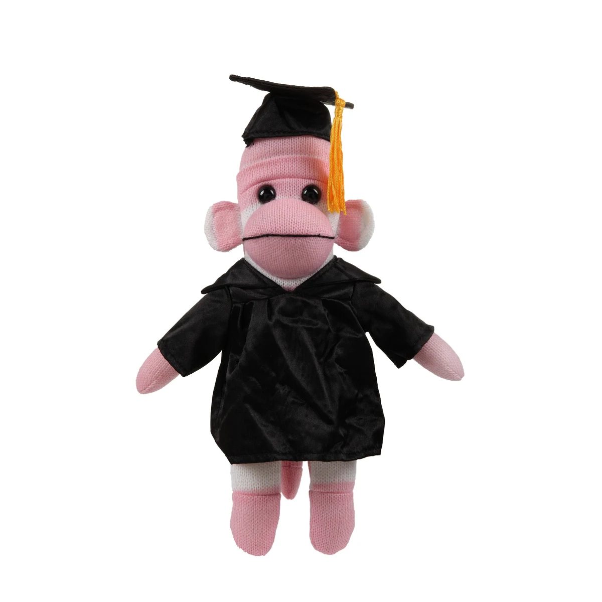 Pink Sock Monkey (Plush) in Graduation Cap & Gown 1