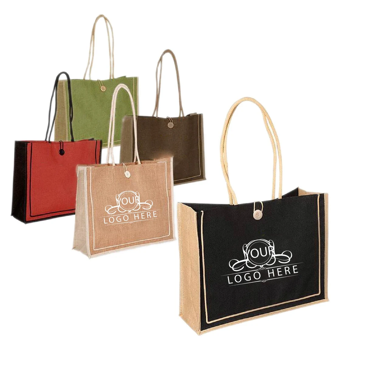 Jute Tote, custom tote bag with logo imprint 1