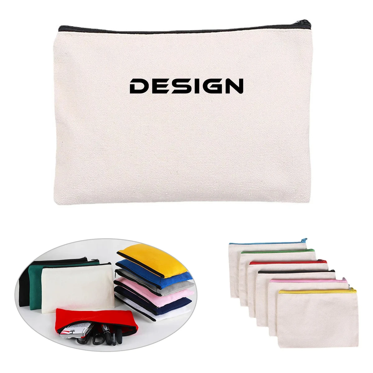 Blank Canvas Zipper Pouches 1