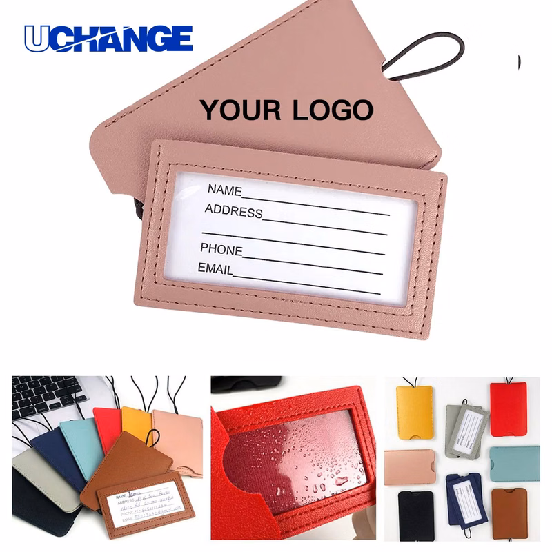 PU Leather Luggage Tag with Elastic Strap