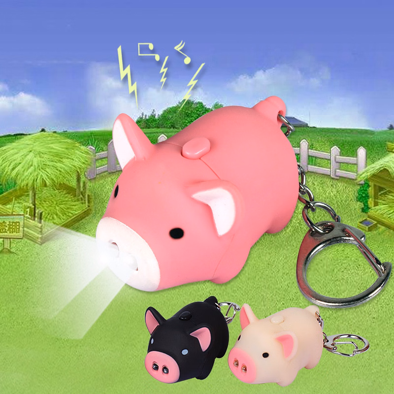 Vocal Pig Keychain w/LED Lights